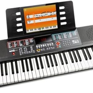 RockJam 61-Key Keyboard Piano with Sheet Music Stand, Piano Note Stickers & Lessons